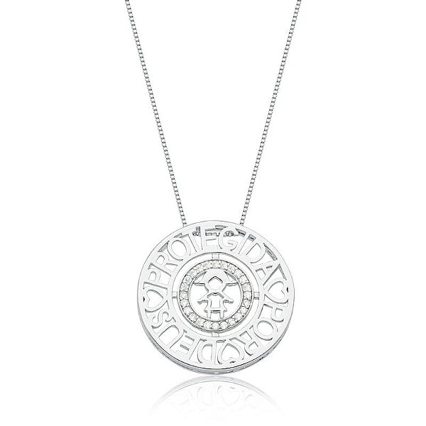 COLAR MENINA MANDALA "PROTEGIDA POR DEUS" BANHADO A RÓDIO