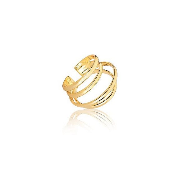 PIERCING UNITÁRIO QUATRO FILEIRAS LISAS BANHADO A OURO