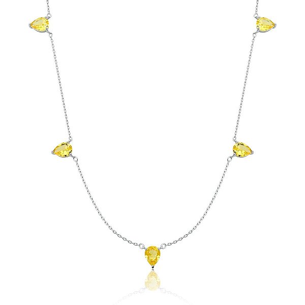 COLAR COM GOTAS AMARELAS DISPERSAS BANHADO A RÓDIO