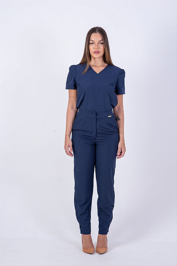 Scrub Bufante Azul Marinho