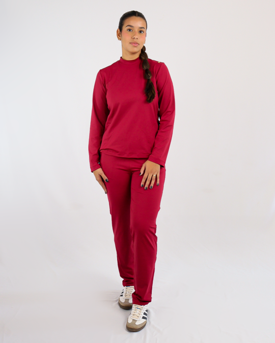 Scrub Antônia Manga Longa Bordo