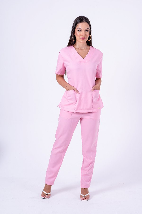 Scrub Tradicional Rosa Chiclete