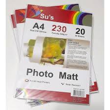 Papel Fotográfico Matte A4 230G SUS - 20 Folhas