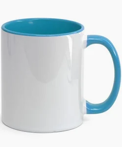 Caneca Fundo e Alça Cores - Azul Claro