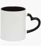 Caneca Fundo e Alça Cores Coração - Preta