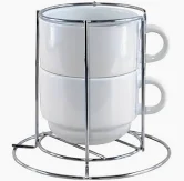 Kit Torre c/ Duas Xícaras Cerâmica p/Sublimação