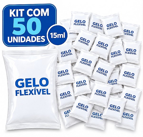 50 Gelo Gel Flexivel Reutilizavel Artificial 15g
