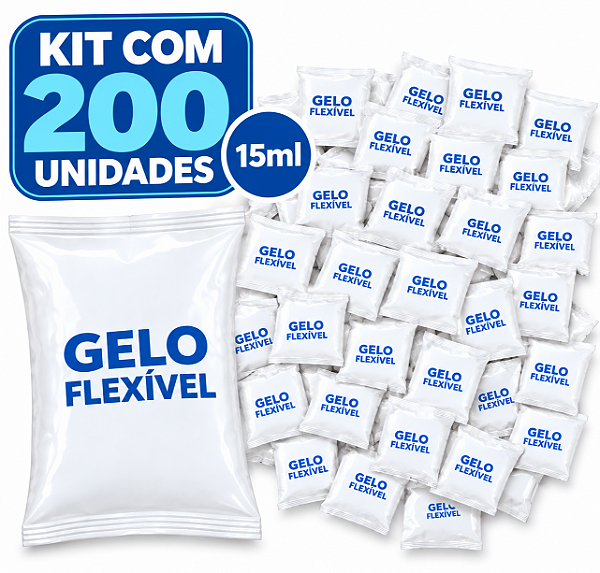 200 Gelo Gel Flexivel Reutilizavel Artificial 15g