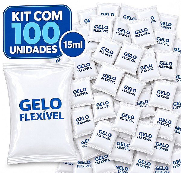 100 Gelo Gel Flexivel Reutilizavel Artificial 15g