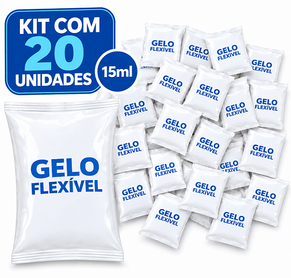 20 Gelo Gel Flexivel Reutilizavel Artificial 15g