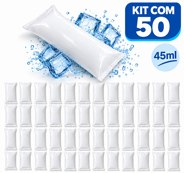 50 Un Gelo Gel Artificial Flexível 45g Gelox Branco Branco
