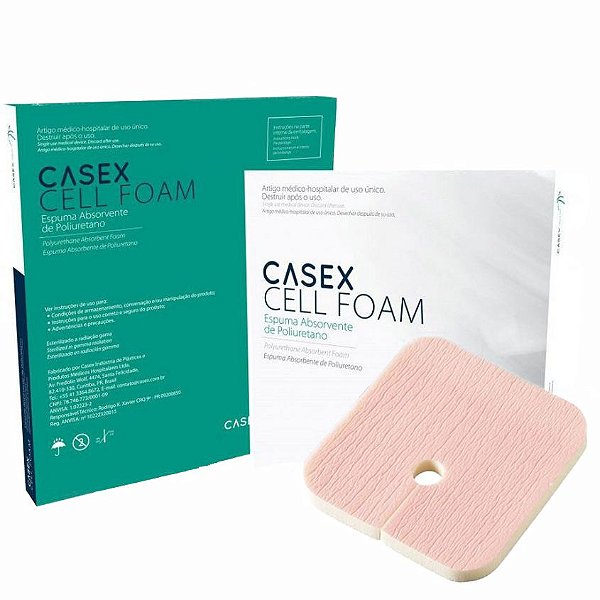 Curativo Cell Foam Espuma Absorvente para Traqueostomia - Casex