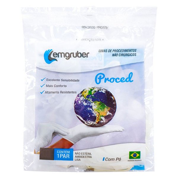 Luva de Procedimento Látex Com Pó Lemgruber - Par