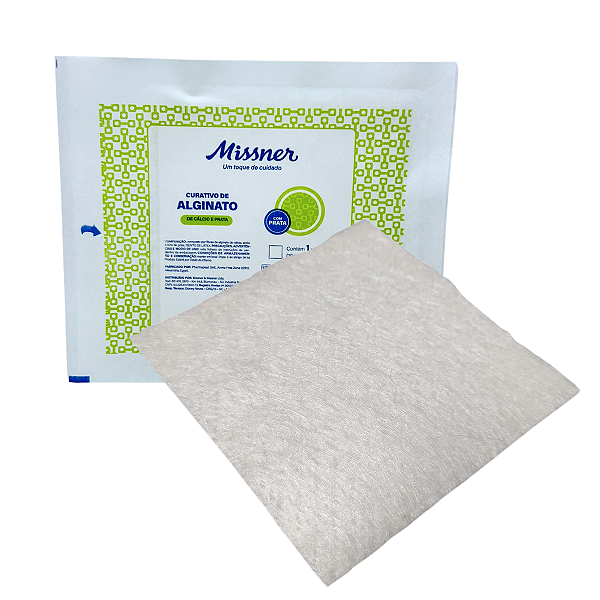 Curativo de Alginato de Cálcio e Prata M-tec 10cmx10cm - Missner