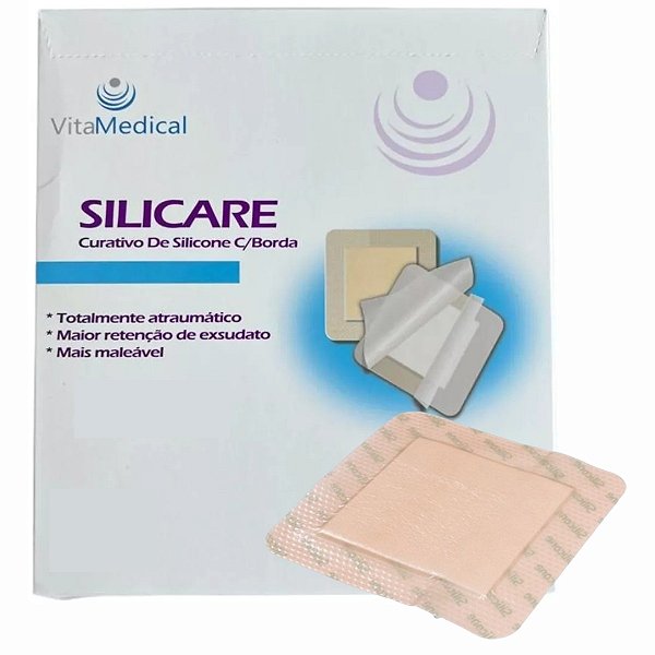 Curativo de Silicone Aderente Com Espuma Absorvente Silicare - Vitamedical