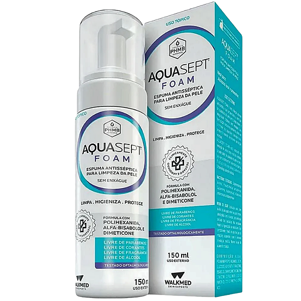 Aquasept Foam Espuma Antisséptica Phmb 0,2% 150ml - Walkmed