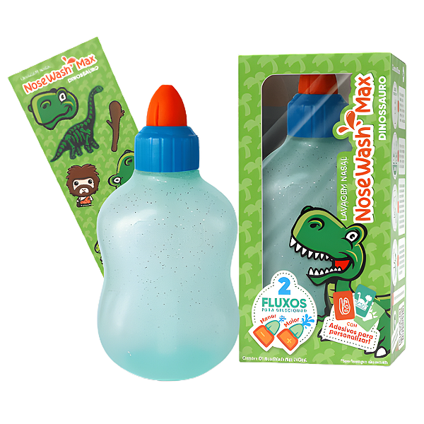 Lavador Nasal Nosewash Max Adulto e Infantil 240ml Dinossauro - Agpmed