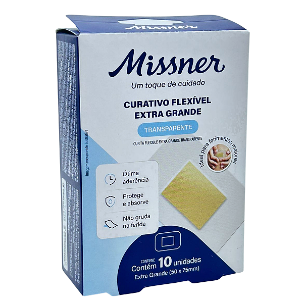 Curativo Extra Grande 5,0cm x 7,5cm C/10un - Missner