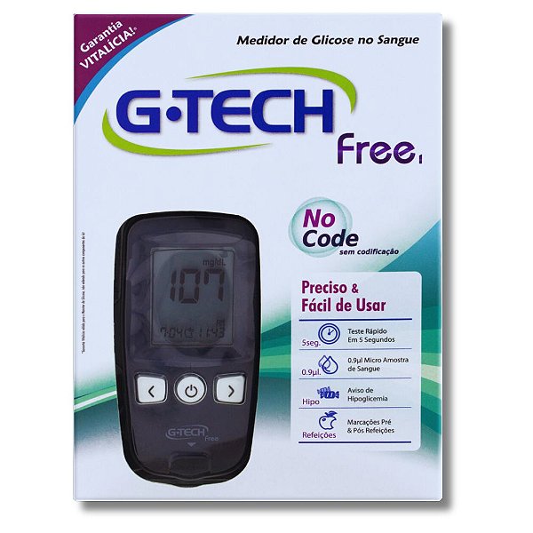 Medidor de Glicose Free 1 Completo - G-tech