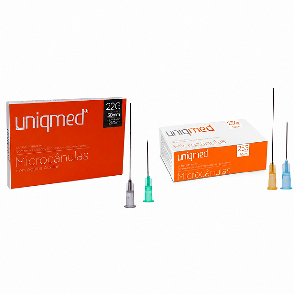 Microcânula com Agulha Auxiliar Uniqmed 22G e 25G