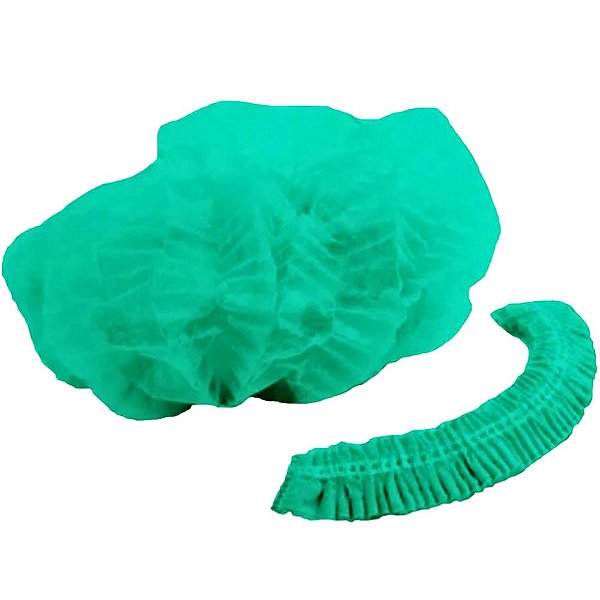 Touca Descartável Com Elástico Verde 15g - Spk Protection