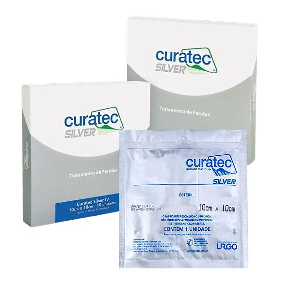 Curativo Silver IV Alginato de Cálcio e Prata 10x10cm - Curatec