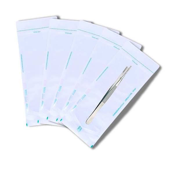 Saquinho Envelope para Esterilizar em Autoclave Auto Selante 23 x 9cm