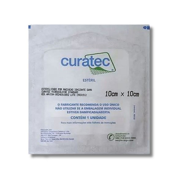 Curativo Hidrocolóide Plus Extra Fino 10cm x 10cm - Curatec
