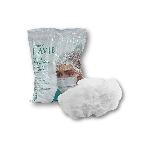 Touca Branca Descartável  - Lavie - 100 Unidades