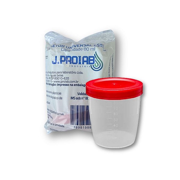 Coletor de Urina Universal Estéril Graduado 80ml - J.Prolab