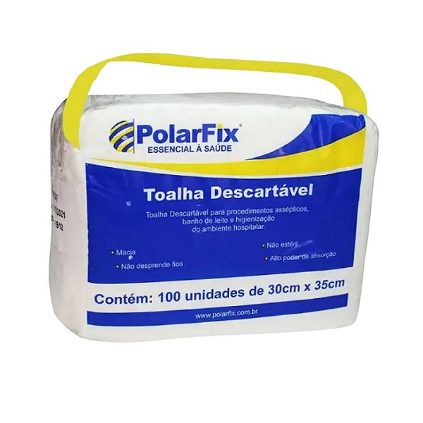 Toalha Descartável para Banho e Higienização 30cmx 35cm com 100 Unidades - PolarFix