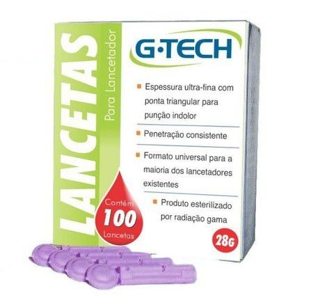 Lanceta para Lancetador 28g (100un) - G-tech