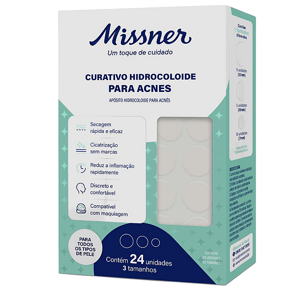 Curativo Hidrocoloide para Acnes e Espinhas C/24 - Missner