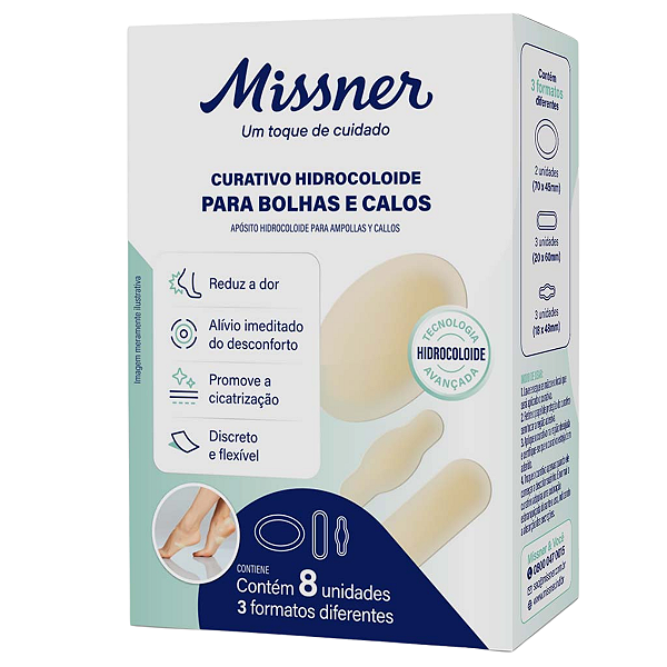 Curativo Hidrocolóide para Bolhas e Calos c/8 - Missner