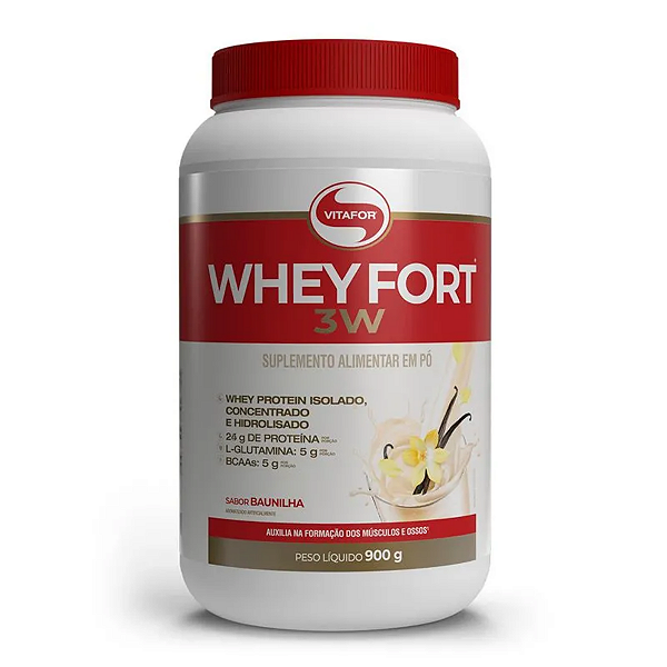Whey Fort 3W - 900g Baunilha - Vitafor