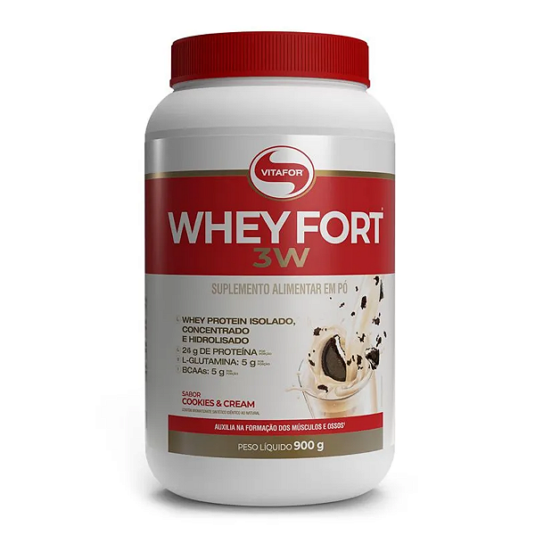 Whey Fort 3W - 900g Cookies & Cream - Vitafor