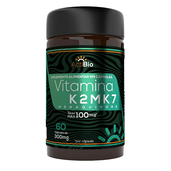 Vitamina K2 MK7 Menaquinona - 60 caps - ActiBio - Supraervas