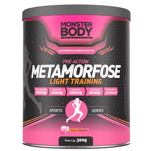 Metamorfose Light Pré-Treino Chiclete 300g - Monster Body - Supraervas