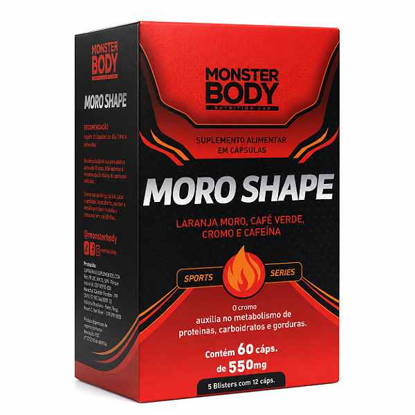 Moro Shape Monster Body com Cafeína e Cromo 60 Cápsulas