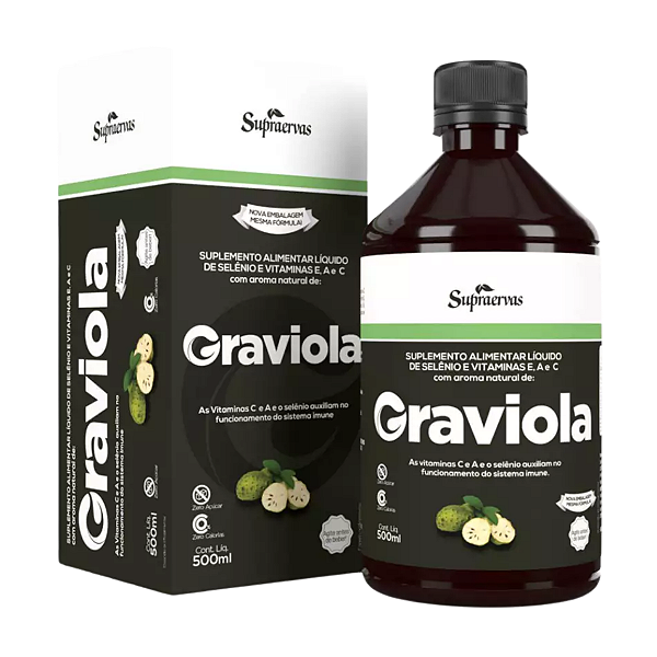 Graviola + Vitaminas A,C,E e Selênio- 500ml - Supraervas
