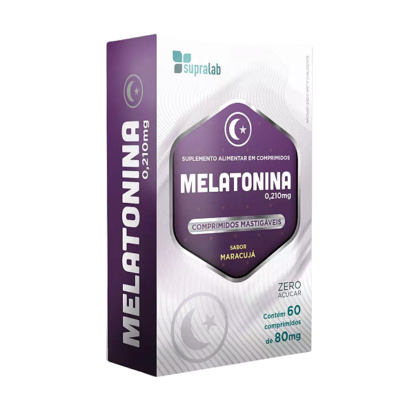 Melatonina 80mg 60 Comprimidos Mastigáveis Maracujá - SubraLab - Supraervas