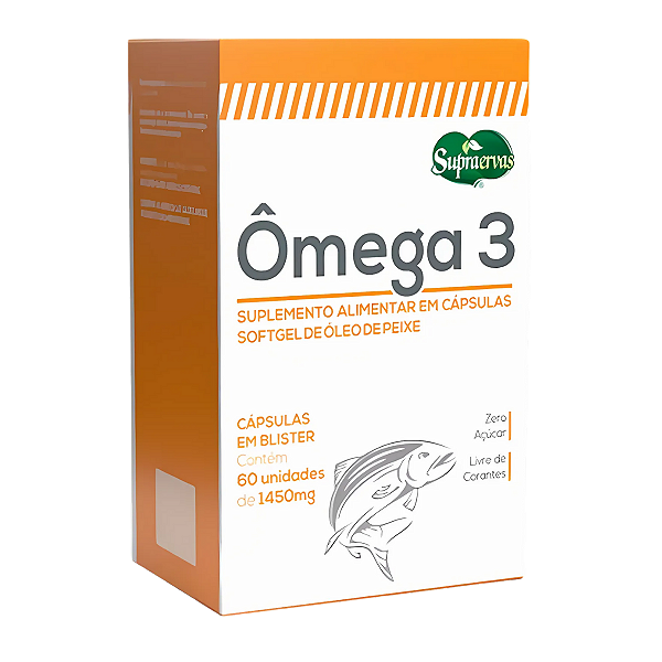 Ômega 3 Óleo de Peixe 1450mg - 60 caps - Supraervas