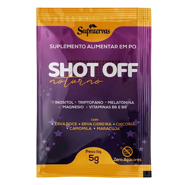 Shot Off Noturno com Camomila e Maracujá - Sachê - Supraervas