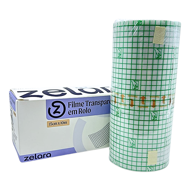 Curativo Filme Transparente Adesivo em Rolo 15cm x 10m - Zelara