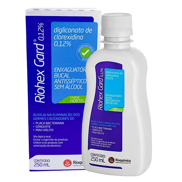 Enxaguante Bucal Riohex Gard 0,12%  250mL Hortelã - Rioquímica