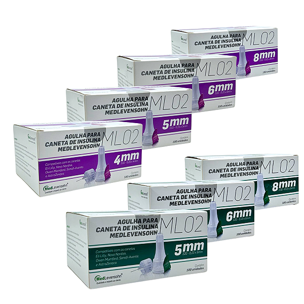 Agulhas para Caneta de Insulina  - Caixa Com 100 Unidades - MedLevensohn