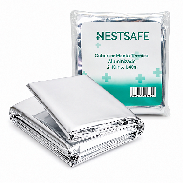 Manta Térmica Aluminizada para Resgate 2,10 x 1,40m NestSafe