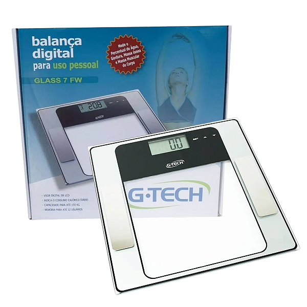 Balança Digital Glass C/Bioimpedância - G-Tech