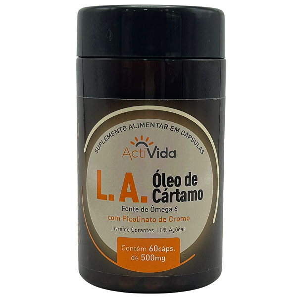 L.A. Óleo de Cártamo C/Picolinato de Cromo 60 caps - ActiBio - Supraervas