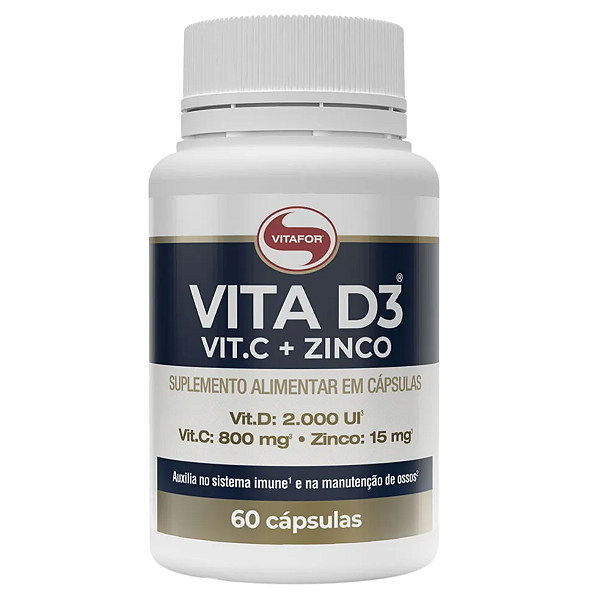 Vita D3 + Vit.C + Zinco - 60 caps - Vitafor